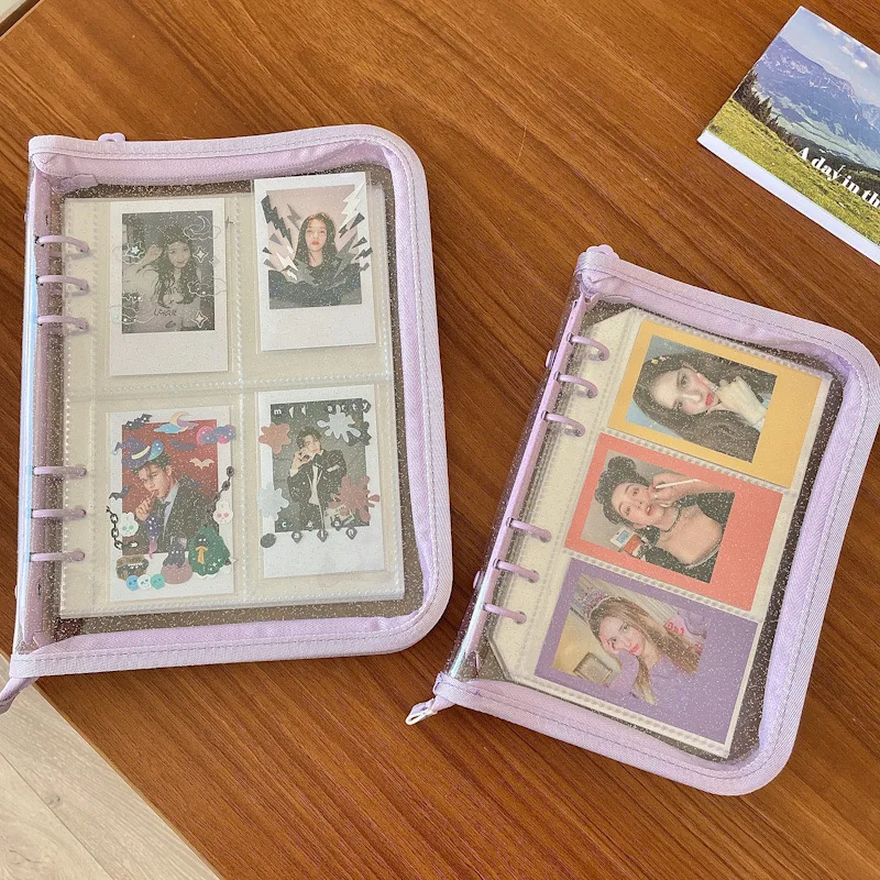 MINKYS A5 A6 Zipper Binder Kpop Photocard Collect Book Photo Cards Organizer Notebook With 10PCS Sleeves School Stationery