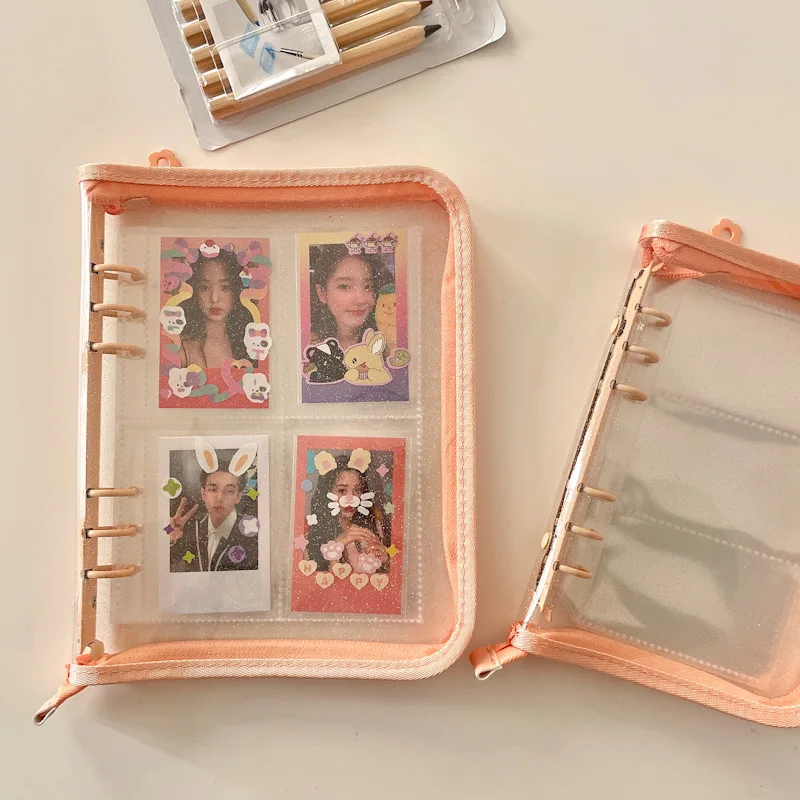 MINKYS A5 A6 Zipper Binder Kpop Photocard Collect Book Photo Cards Organizer Notebook With 10PCS Sleeves School Stationery
