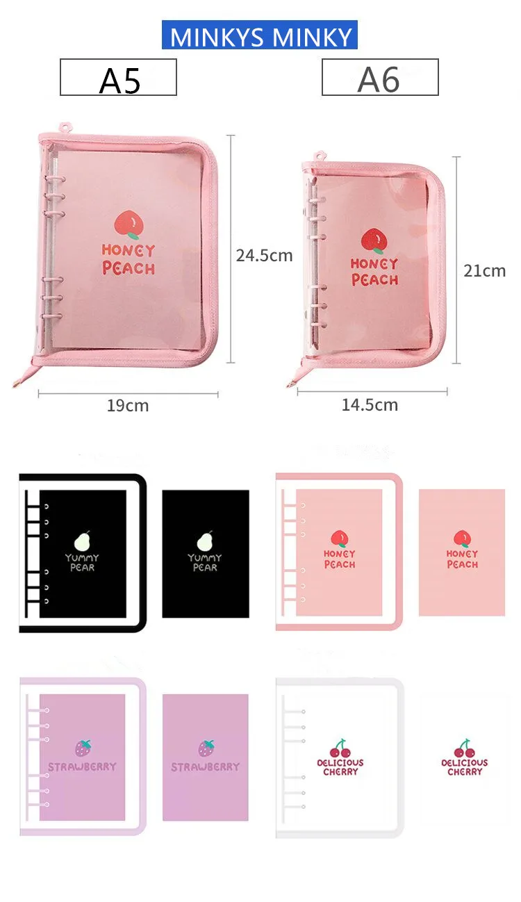 MINKYS A5 A6 Zipper Binder Kpop Photocard Collect Book Photo Cards Organizer Notebook With 10PCS Sleeves School Stationery