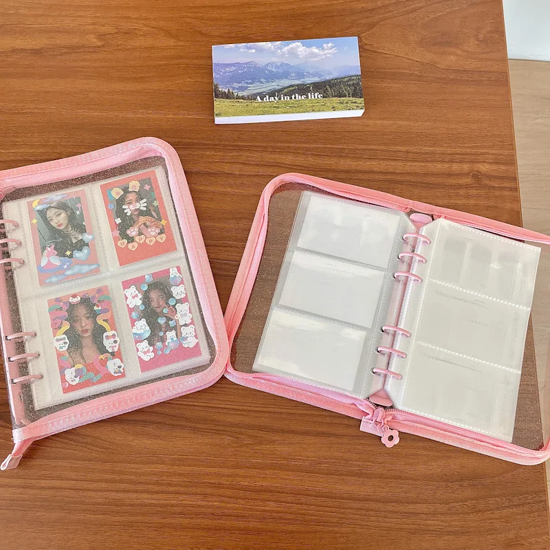 MINKYS A5 A6 Zipper Binder Kpop Photocard Collect Book Photo Cards Organizer Notebook With 10PCS Sleeves School Stationery
