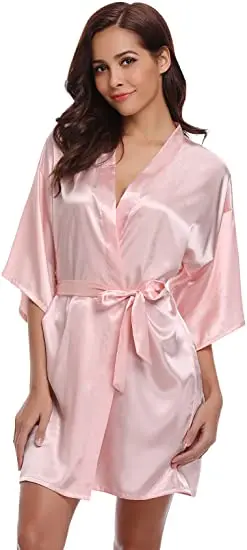 Green Nightgown Solid Color Kimono Lady Elegant Bathrobe Satin Homewear Wedding Bridal Gift Sleepwear Sexy Intimate Lingerie