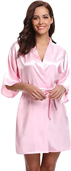 Green Nightgown Solid Color Kimono Lady Elegant Bathrobe Satin Homewear Wedding Bridal Gift Sleepwear Sexy Intimate Lingerie