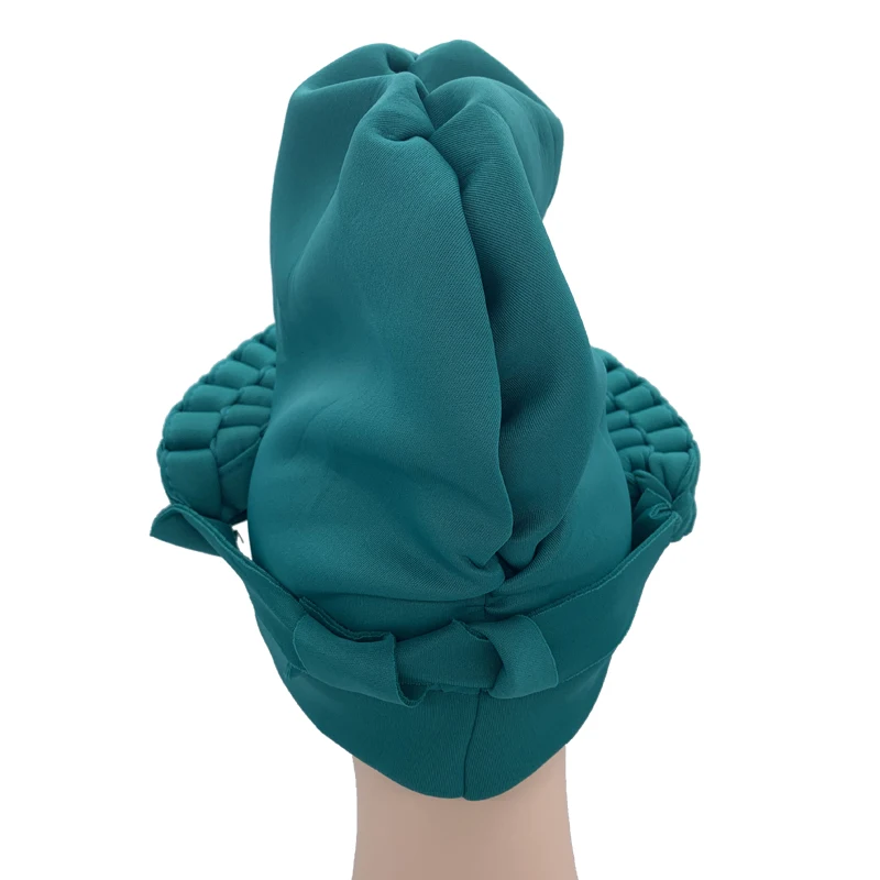 Africa Turban Caps for Women African Aso Oke Headtie Ready to Wear Auto Gele Female Head Wraps Muslim Caps Nigerian Wedding Gele