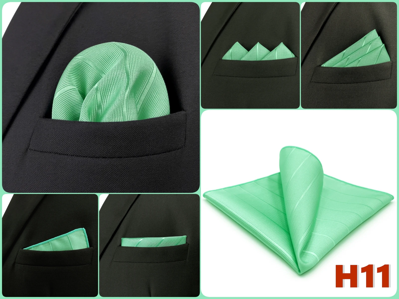 Mens Hanky Pocket Square Handkerchief Green Olive Sage Mint Emerald Paisley Striped Dots Suit Pocket Towel Vintage Dropshipping