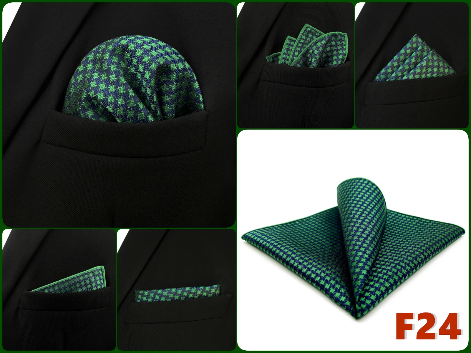 Mens Hanky Pocket Square Handkerchief Green Olive Sage Mint Emerald Paisley Striped Dots Suit Pocket Towel Vintage Dropshipping