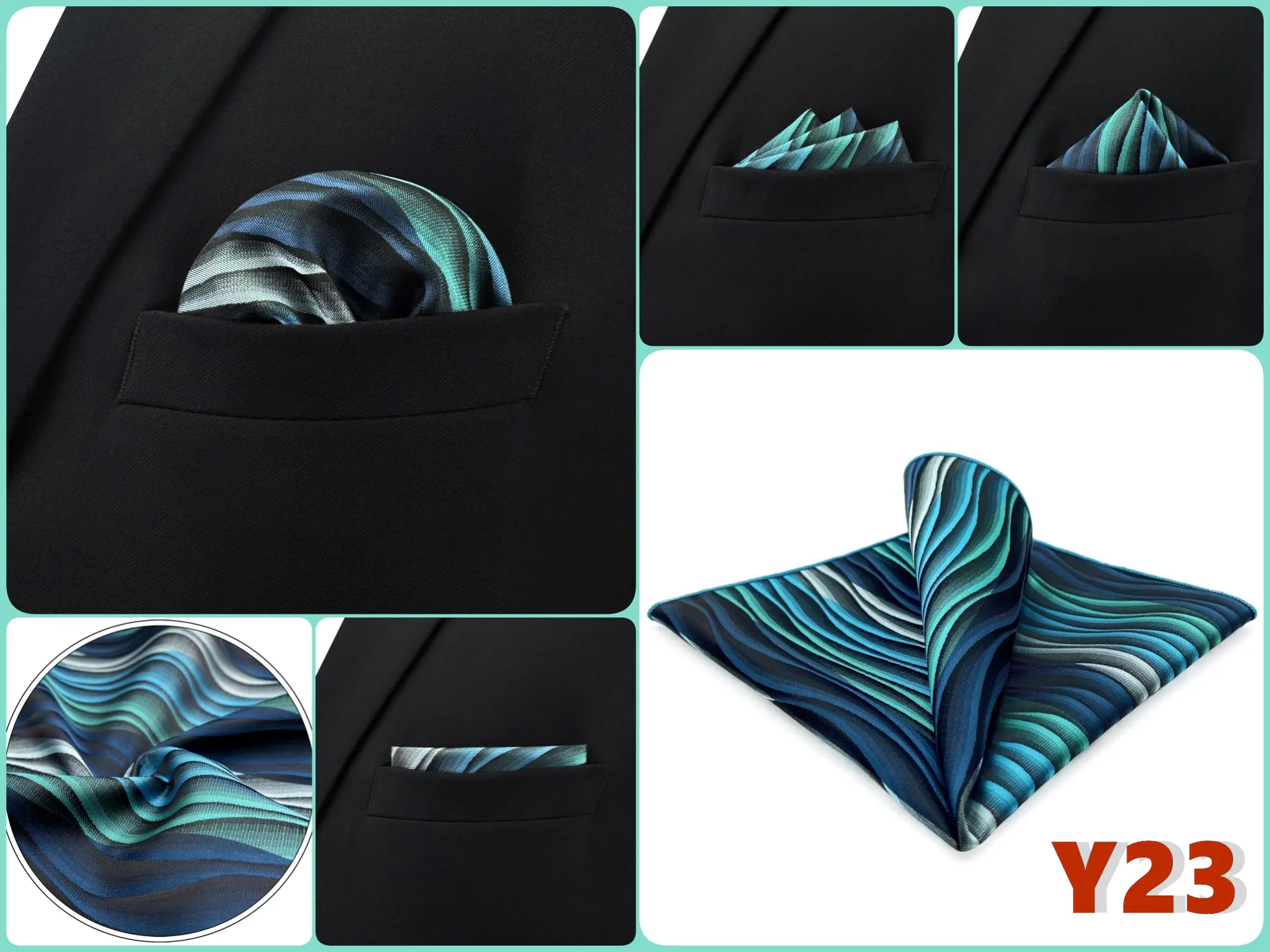 Mens Hanky Pocket Square Handkerchief Green Olive Sage Mint Emerald Paisley Striped Dots Suit Pocket Towel Vintage Dropshipping