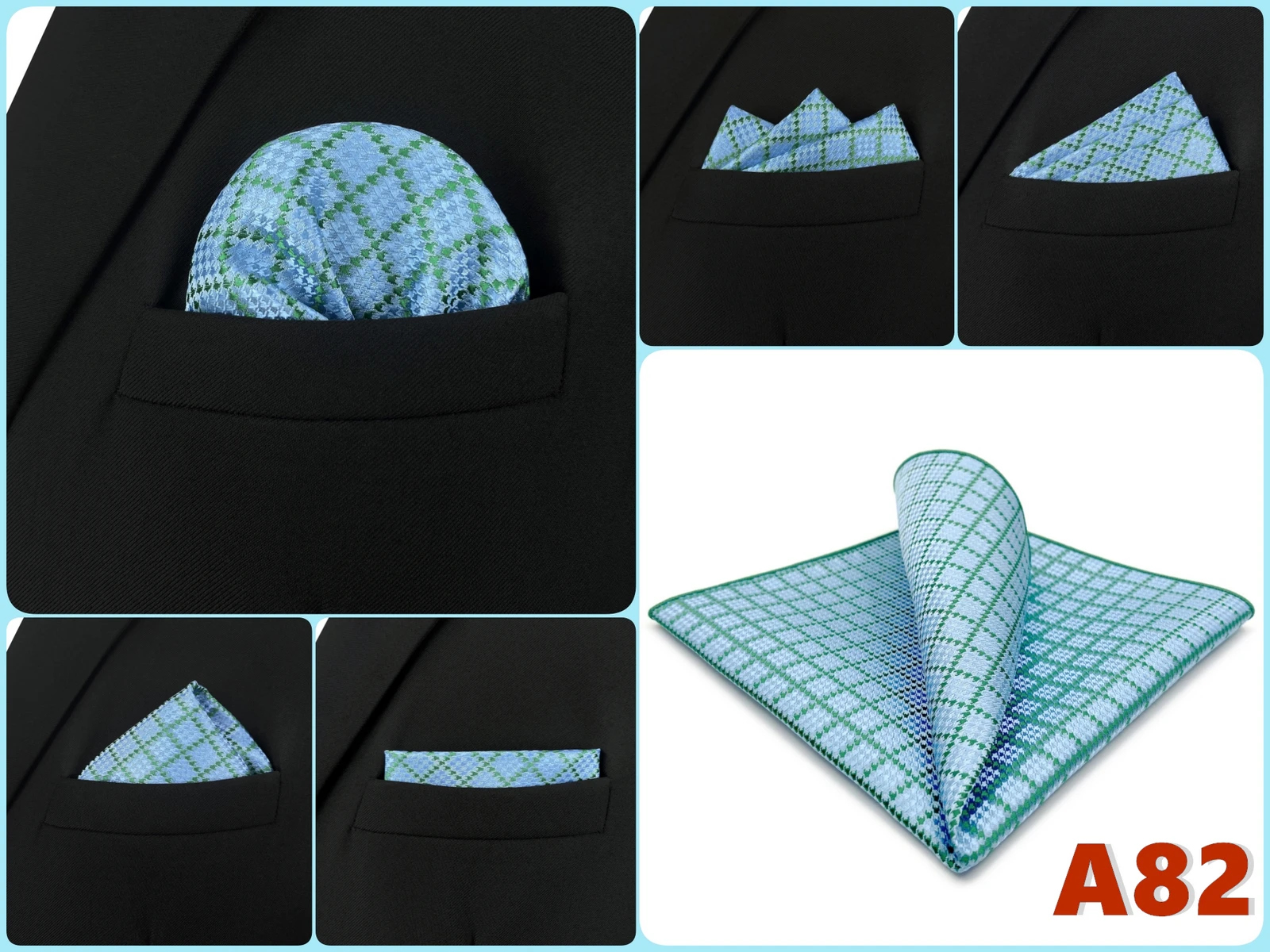 Mens Hanky Pocket Square Handkerchief Green Olive Sage Mint Emerald Paisley Striped Dots Suit Pocket Towel Vintage Dropshipping