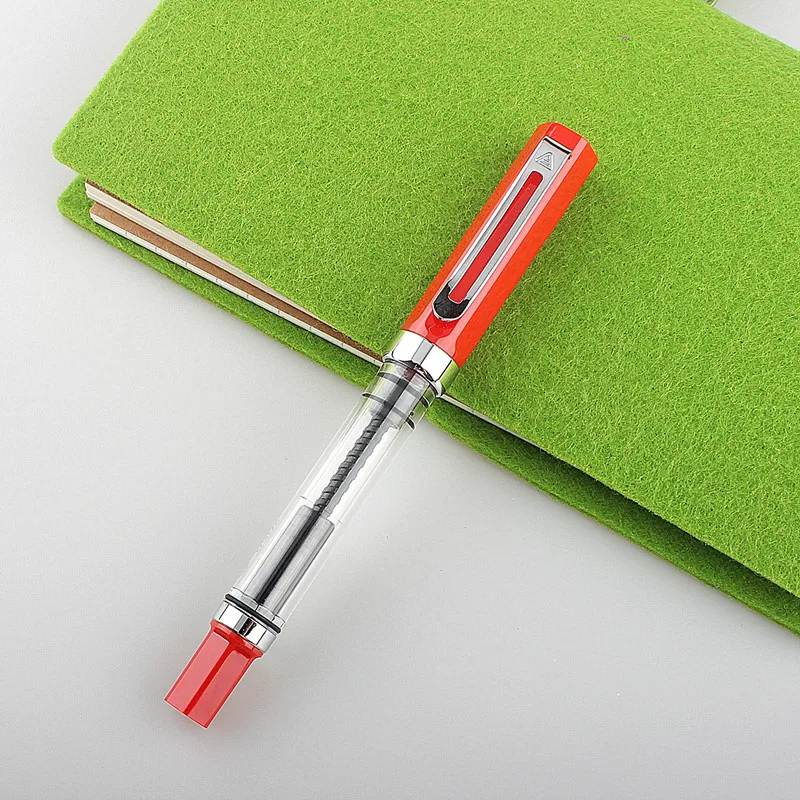 Lanbitou 3059 Fountain Pen Piston Plastic Ink Pen EF/F Nib Silver Clip Business Stationery Office School Supplies Writing Gift