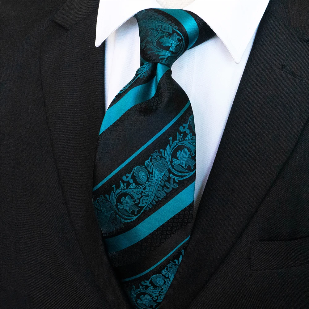 JEMYGINS Original Design Classic Mens Floral Striped Necktie 8cm Silk Ties For Men Red Gravata Wedding Business Accessories