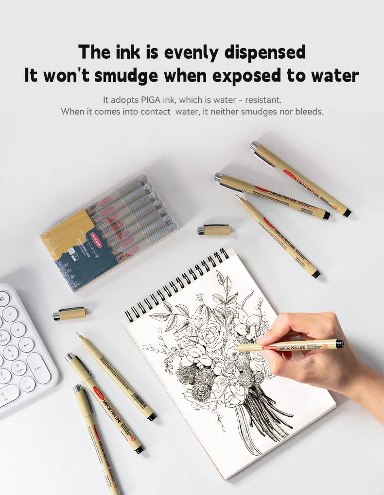 Manga Markers Needle Pen Art Hand-painted Hook Line Pen Sketch Pens Stationery Set Art Supplies School Supplies Art Sakura Pen