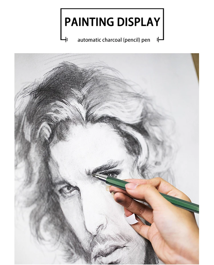 4mm Sketch Drawing Mechanical Pencil Automatic Charcoal Pencils For Students Kids Gift Stationery Supplies TR-4000 Art Pencil