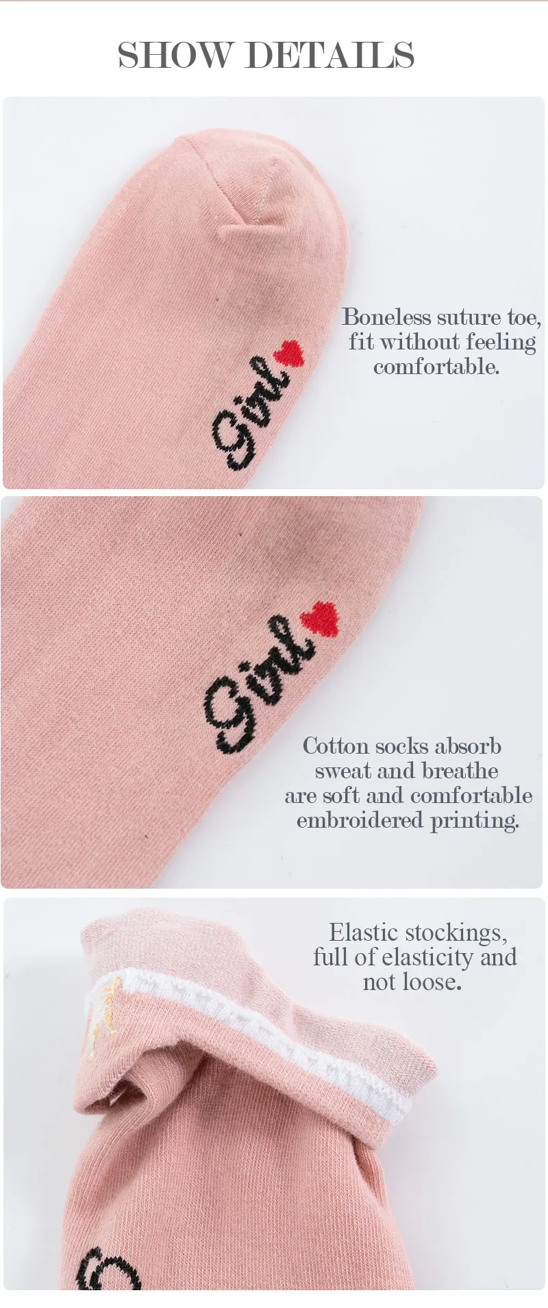 4 Pairs Funny Cute Embroidery Socks Women Cotton Ankle Short White Crown Kawaii Socks Set Candy Colors for Couples Ladies Gift