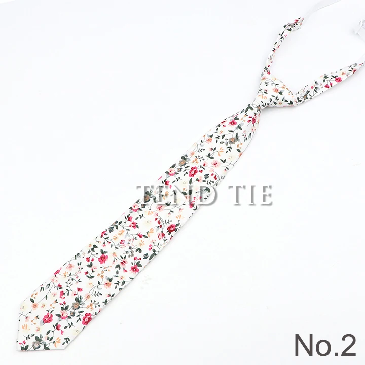 Boys Girls Skinny Ties Casual Floral Solid Color Cotton Small Tie Slim Lazy person Student Tie For Wedding Party Schhol Cravat