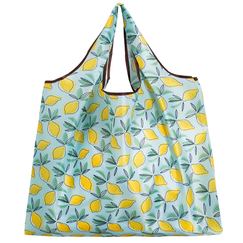 Personal Style Large Tote ECO Reusable Polyester Portable Shoulder Women's Handbags Folding Pouch Shopping Bag Storage