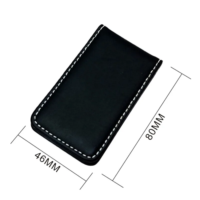 Custom Lettering Strong Magnet Money Clip Wallet Slim Men Women Moneyclip Leather Pocket Clamp Credit Card Cash Case Holder