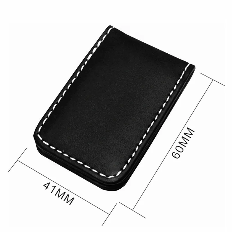 Custom Lettering Strong Magnet Money Clip Wallet Slim Men Women Moneyclip Leather Pocket Clamp Credit Card Cash Case Holder