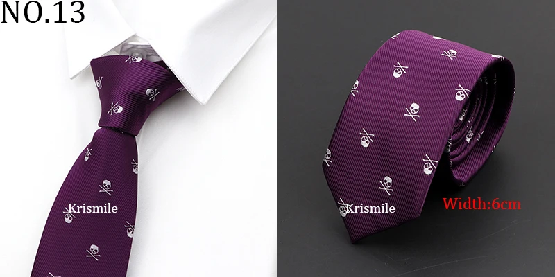 New Casual Skull Ties For Men Classic Slim 8cm Polyester Neckties Fashion Man Tie Gift For Men Wedding Groom Business Necktie