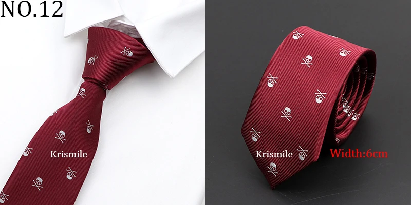 New Casual Skull Ties For Men Classic Slim 8cm Polyester Neckties Fashion Man Tie Gift For Men Wedding Groom Business Necktie