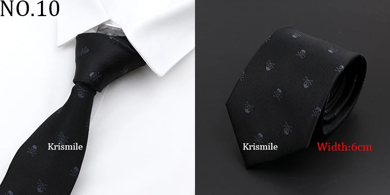 New Casual Skull Ties For Men Classic Slim 8cm Polyester Neckties Fashion Man Tie Gift For Men Wedding Groom Business Necktie