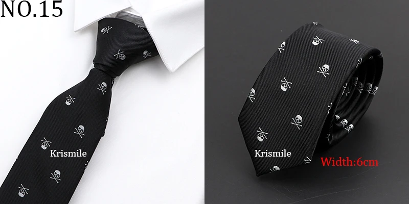 New Casual Skull Ties For Men Classic Slim 8cm Polyester Neckties Fashion Man Tie Gift For Men Wedding Groom Business Necktie