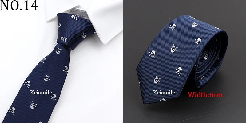 New Casual Skull Ties For Men Classic Slim 8cm Polyester Neckties Fashion Man Tie Gift For Men Wedding Groom Business Necktie