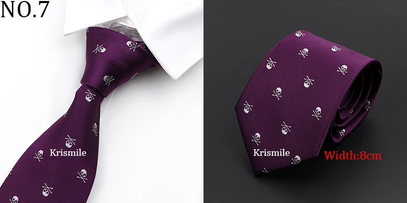 New Casual Skull Ties For Men Classic Slim 8cm Polyester Neckties Fashion Man Tie Gift For Men Wedding Groom Business Necktie