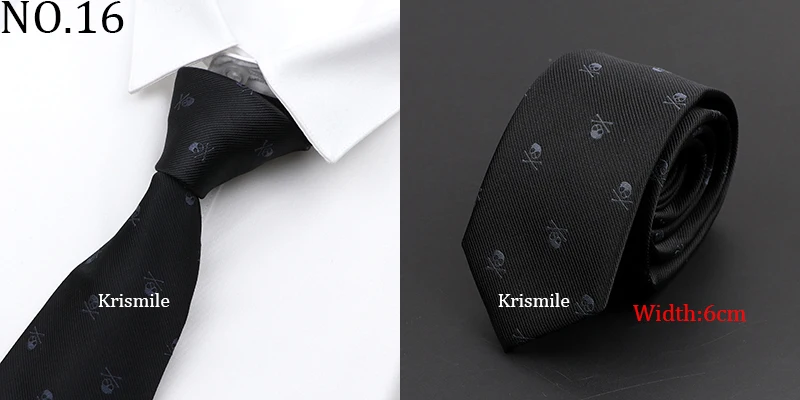 New Casual Skull Ties For Men Classic Slim 8cm Polyester Neckties Fashion Man Tie Gift For Men Wedding Groom Business Necktie