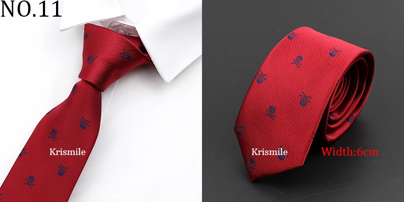 New Casual Skull Ties For Men Classic Slim 8cm Polyester Neckties Fashion Man Tie Gift For Men Wedding Groom Business Necktie