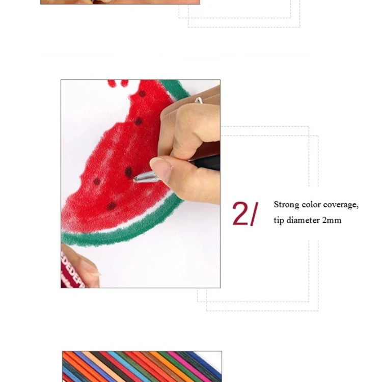 DEDEDEPRAISE Sketch 2.0MM Press Mechanical Pencil & 36colors Leads Drawing Colored Pencils Automatic Pencils Replacement Leads