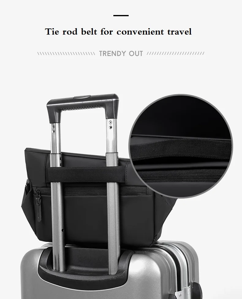 Men's Functional Crossbody Bag Waterproof Messenger Bag with Magnetic Buckle Large Capacity Chest Bag for Daily Commute&Cycling