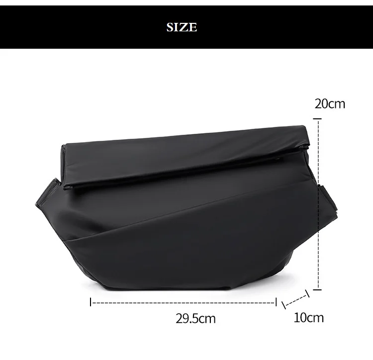 Men's Functional Crossbody Bag Waterproof Messenger Bag with Magnetic Buckle Large Capacity Chest Bag for Daily Commute&Cycling