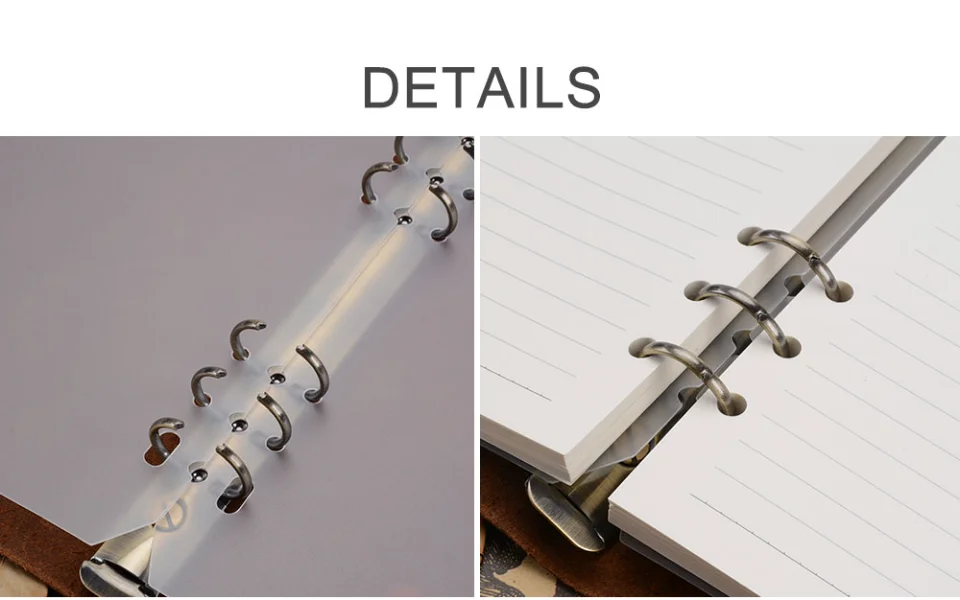 AIGUONIU Vintage Rings Binder Notebook A7 Size Daily Planner Journal Sketchbook For Drawing Stationery