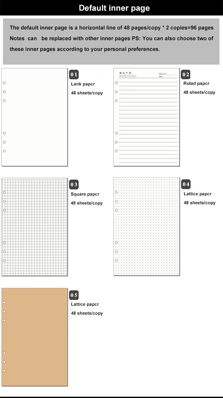AIGUONIU Vintage Rings Binder Notebook A7 Size Daily Planner Journal Sketchbook For Drawing Stationery