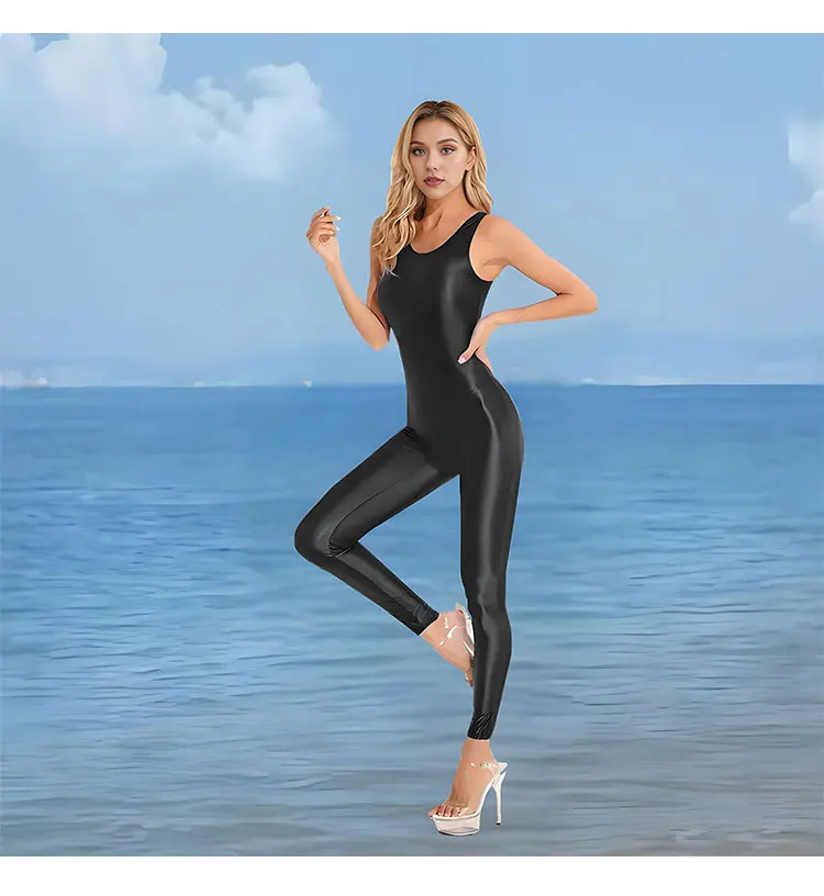 Tights One-Piece Training Suit Vest Dance Suit Sports Yoga Bike Wetsuit Performance Suit Sexy Women Silky Smooth Swimsuit
