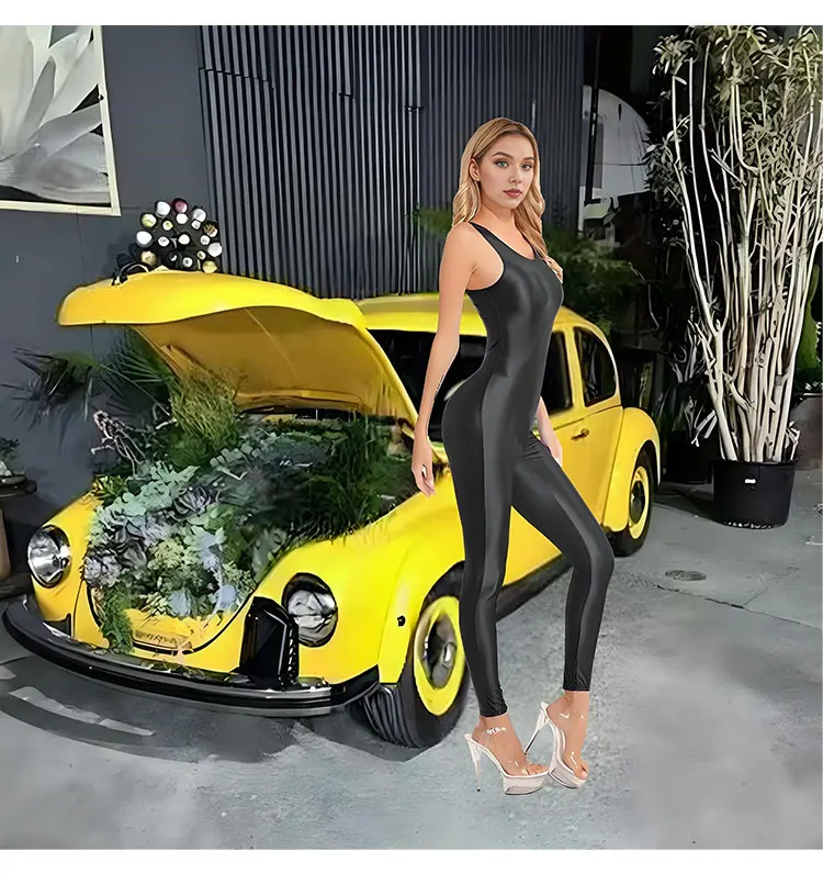 Tights One-Piece Training Suit Vest Dance Suit Sports Yoga Bike Wetsuit Performance Suit Sexy Women Silky Smooth Swimsuit