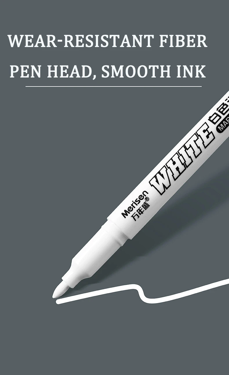 1/5pcs White Permanent Paint Pen Fine Head White Marker 1mm Quick-Drying Oil Waterproof Graffiti Pens Tire Fabric Wood Painting