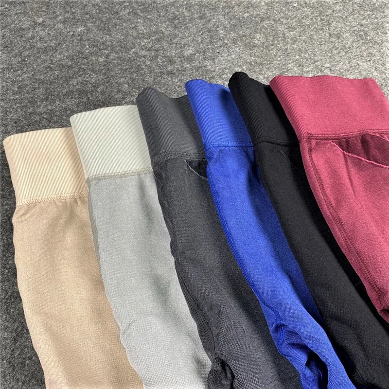 Rooftrellen 20%Spandex Hollow Mesh Leggings Women Seamless Knitted Leggings High Waist Stripe Pants Slim Push Up Fitness Leggins