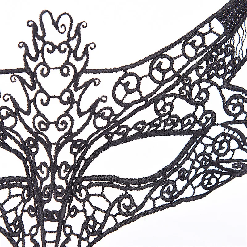 Fashion Mask Sexy Black Lace Hollow Mask Goggles Nightclub Queen Female Sex Lingerie Cutout Eye Masks for Masquerade