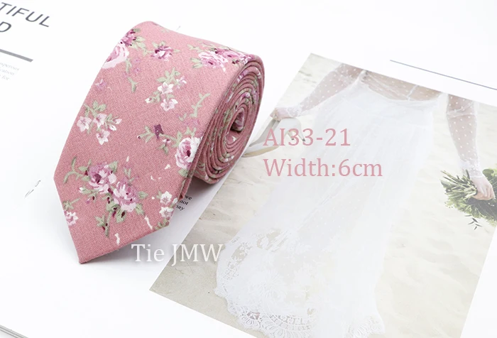 Cotton Floral Ties For Men Casual Slim Neckties Skinny Wedding Party Business Daily Neckwear Tie Dress Accessories Gift For Man