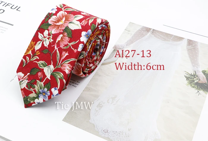 Cotton Floral Ties For Men Casual Slim Neckties Skinny Wedding Party Business Daily Neckwear Tie Dress Accessories Gift For Man