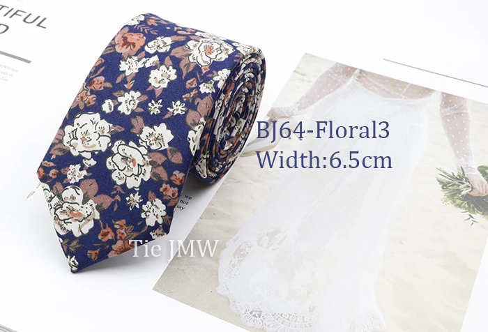 Cotton Floral Ties For Men Casual Slim Neckties Skinny Wedding Party Business Daily Neckwear Tie Dress Accessories Gift For Man