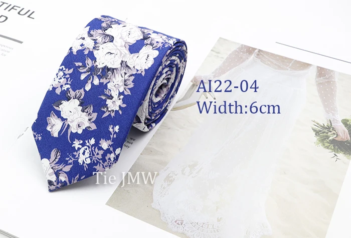 Cotton Floral Ties For Men Casual Slim Neckties Skinny Wedding Party Business Daily Neckwear Tie Dress Accessories Gift For Man