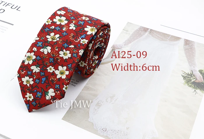Cotton Floral Ties For Men Casual Slim Neckties Skinny Wedding Party Business Daily Neckwear Tie Dress Accessories Gift For Man