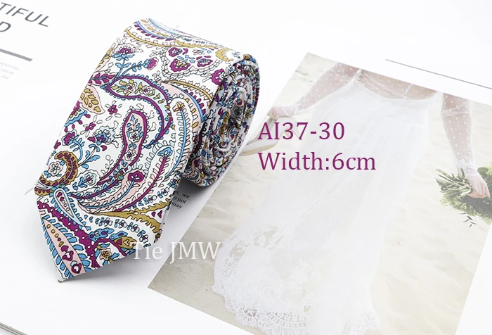 Cotton Floral Ties For Men Casual Slim Neckties Skinny Wedding Party Business Daily Neckwear Tie Dress Accessories Gift For Man