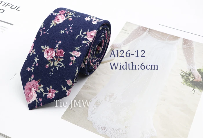 Cotton Floral Ties For Men Casual Slim Neckties Skinny Wedding Party Business Daily Neckwear Tie Dress Accessories Gift For Man