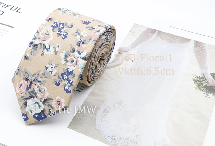 Cotton Floral Ties For Men Casual Slim Neckties Skinny Wedding Party Business Daily Neckwear Tie Dress Accessories Gift For Man