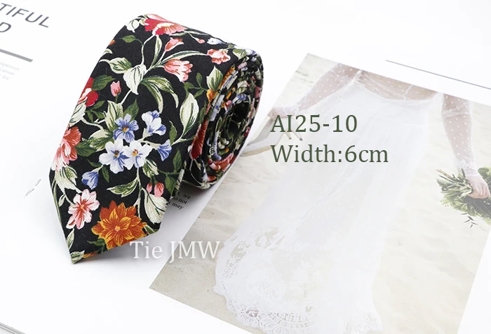 Cotton Floral Ties For Men Casual Slim Neckties Skinny Wedding Party Business Daily Neckwear Tie Dress Accessories Gift For Man