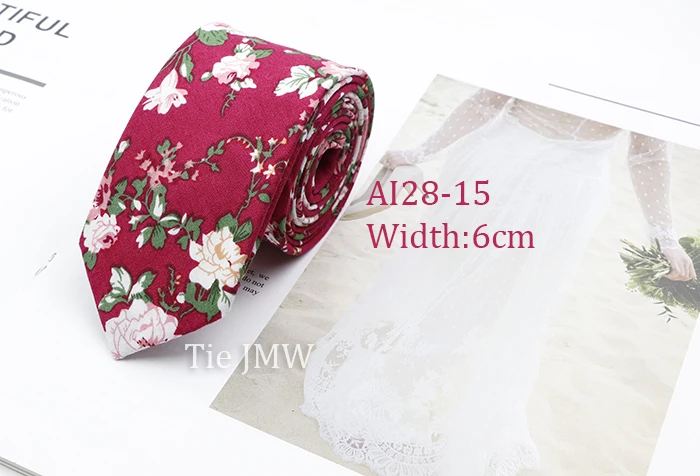 Cotton Floral Ties For Men Casual Slim Neckties Skinny Wedding Party Business Daily Neckwear Tie Dress Accessories Gift For Man