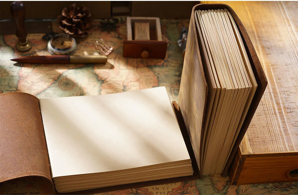 High quality vintage Handmade notebook Original Sketch organizer Retro Leather Notepad environmental paper Creative Notebook