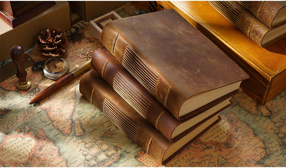 High quality vintage Handmade notebook Original Sketch organizer Retro Leather Notepad environmental paper Creative Notebook